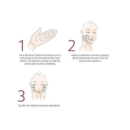 Gently press the essence over your face and neck for 1 minute