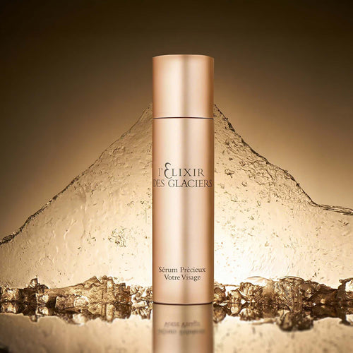 Liquid Gold Texture: Silky serum with precious shimmer and extreme potency