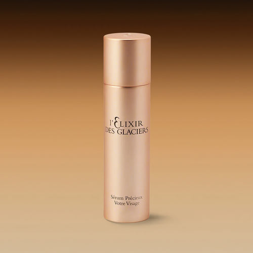 An ultra-luxurious, highly concentrated anti-aging serum from Valmont's prestigious L'Elixir des Glaciers collection