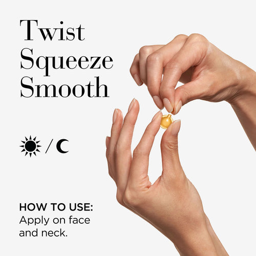 Gently press capsule to release formula onto fingertips